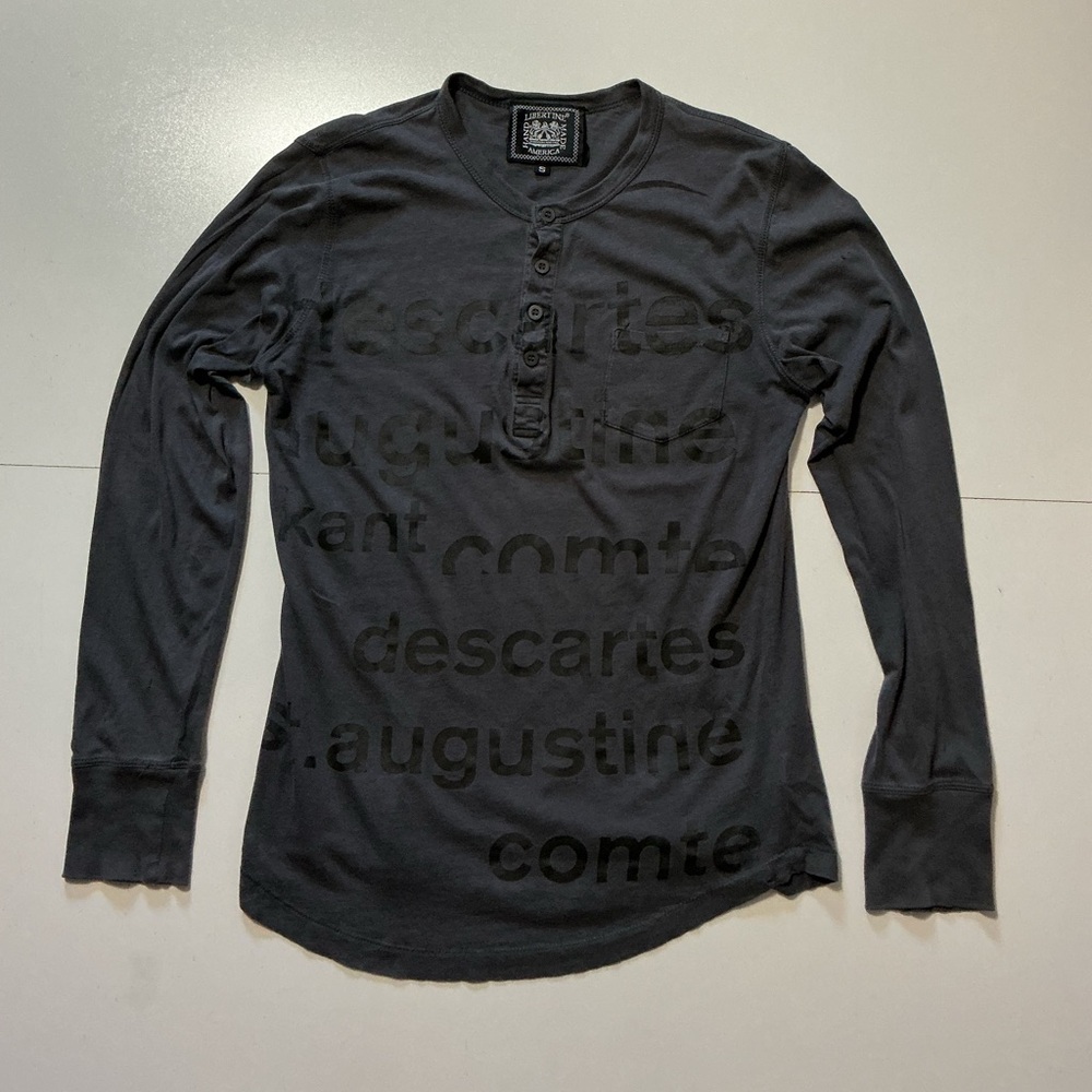 Rare Y2K Libertine Handmade Johnson Hartig Descartes L/S Henley Button T-Shirt